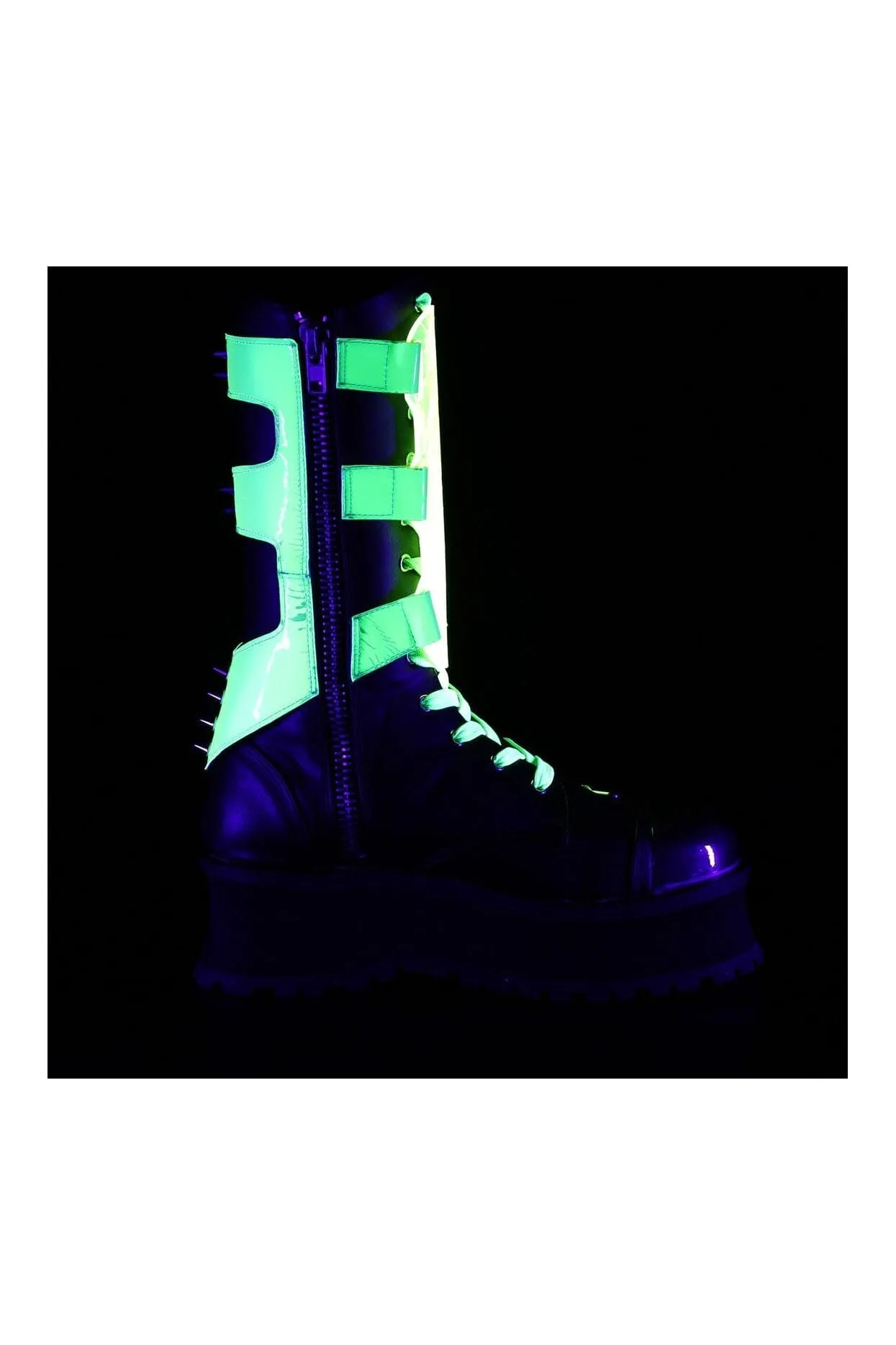 GRAVEDIGGER-255 Black Vegan Leather Knee Boot