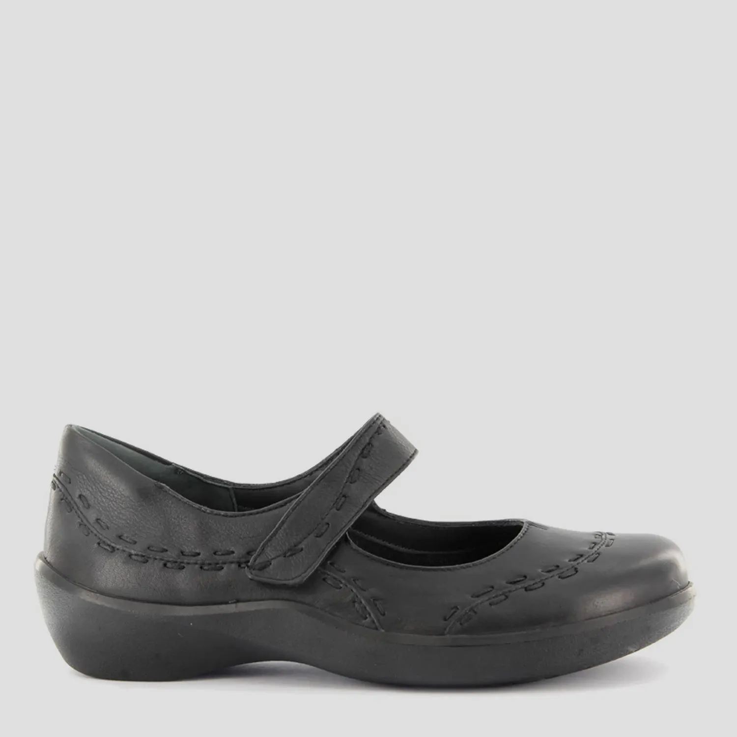 GUMMIBEAR W - BLACK LEATHER MARY-JANE FLATS