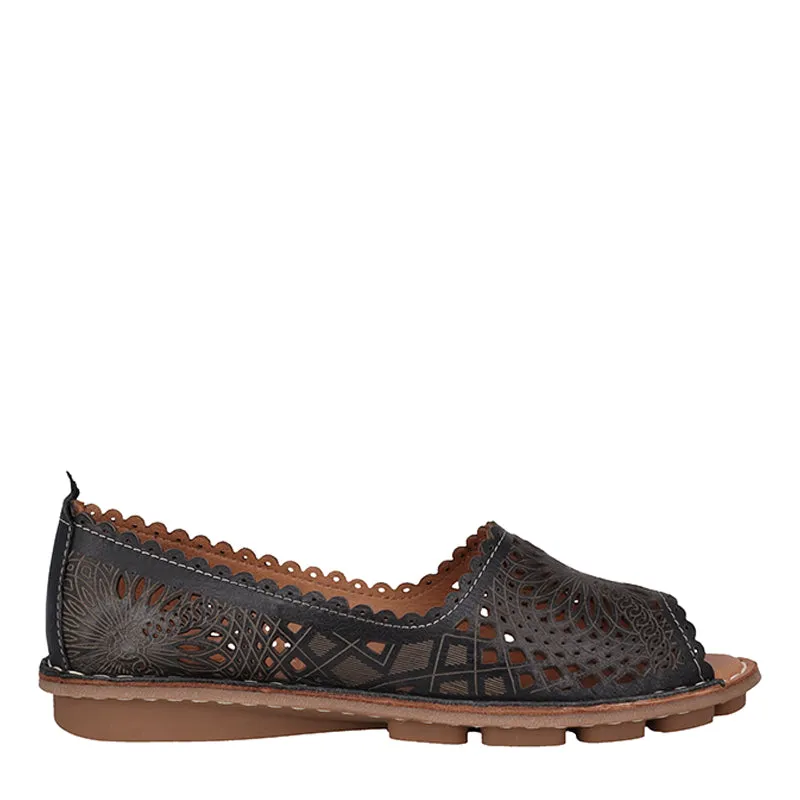 HURMET - BLACK LEATHER FLATS
