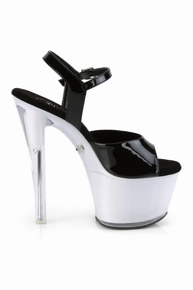 ILLUMINATOR-709 Exotic Sandal | Black Patent
