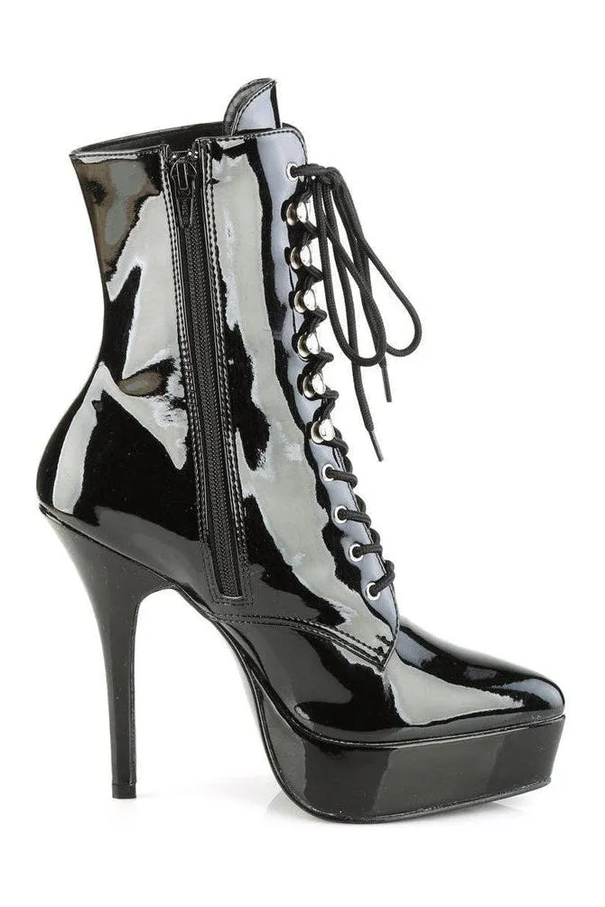 INDULGE-1020 Ankle Boot | Black Patent
