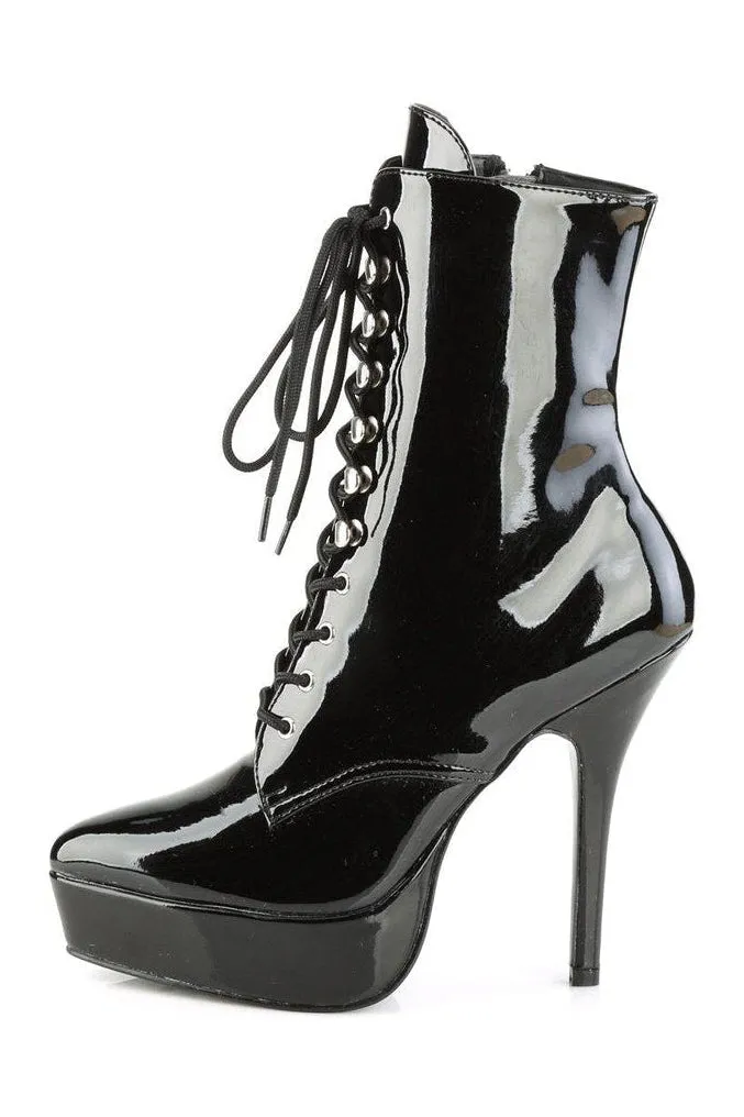INDULGE-1020 Ankle Boot | Black Patent