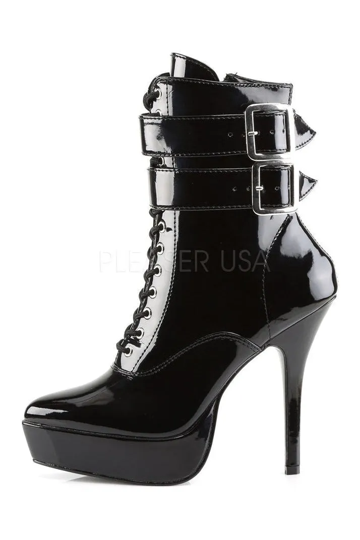 INDULGE-1026 Ankle Boot | Black Patent