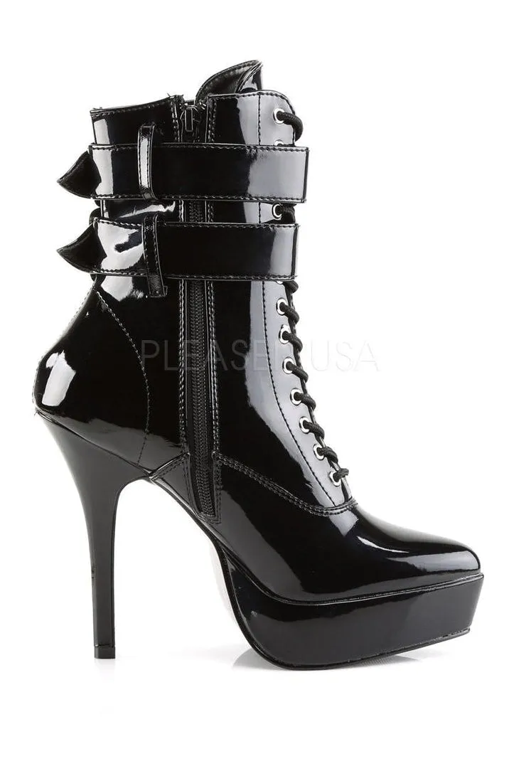 INDULGE-1026 Ankle Boot | Black Patent
