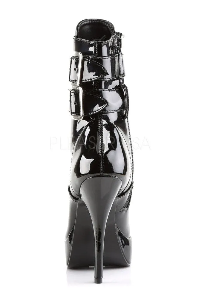 INDULGE-1026 Ankle Boot | Black Patent