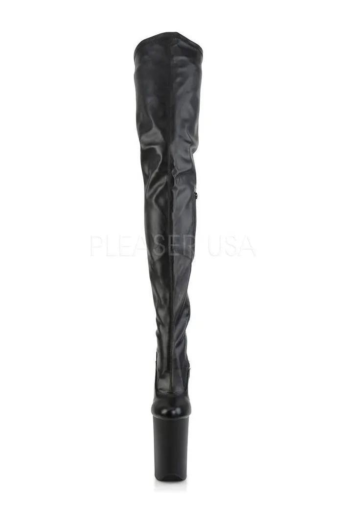 INFINITY-4000 Platform Boot  | Black Faux Leather