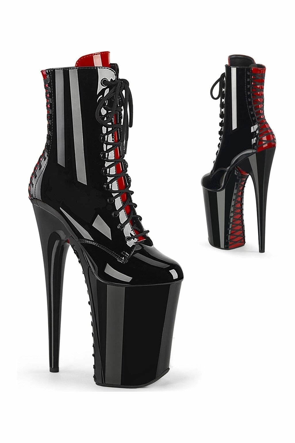 INFINITY-1020FH Black Patent Ankle Boot