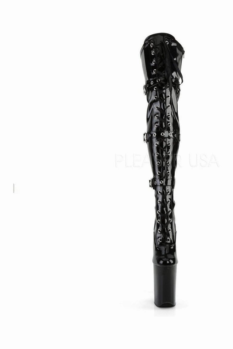 INFINITY-3028 Platform Boot  | Black Patent