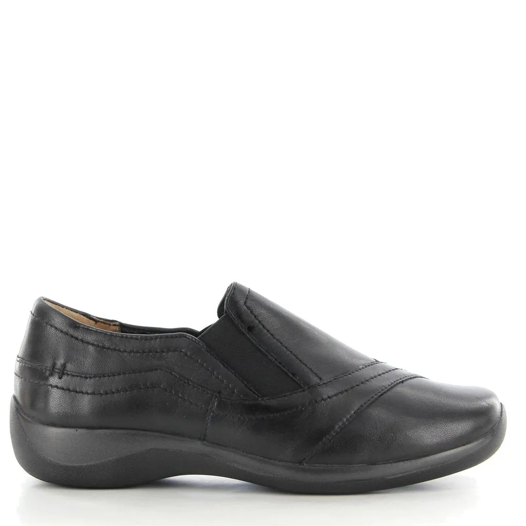 JAVA XF - BLACK LEATHER SLIP ON FLATS