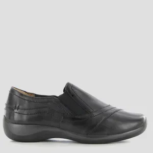 JAVA XF - BLACK LEATHER SLIP ON FLATS