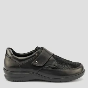 JORDYN - BLACK PRINT STRETCH LEATHER