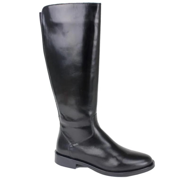 KACEY - BLACK LEATHER LONG BOOTS
