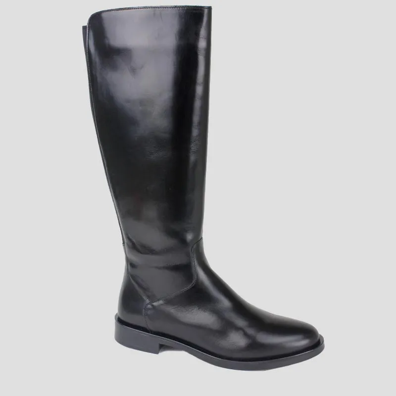 KACEY - BLACK LEATHER LONG BOOTS