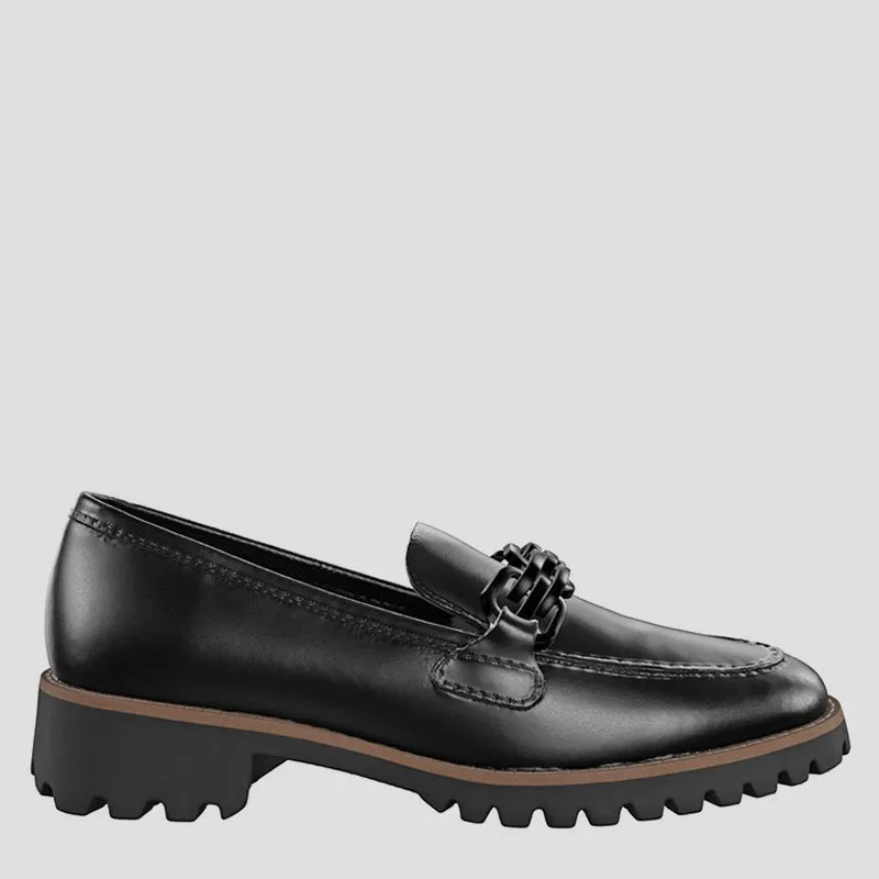 KENT 02 - BLACK LEATHER FLATS