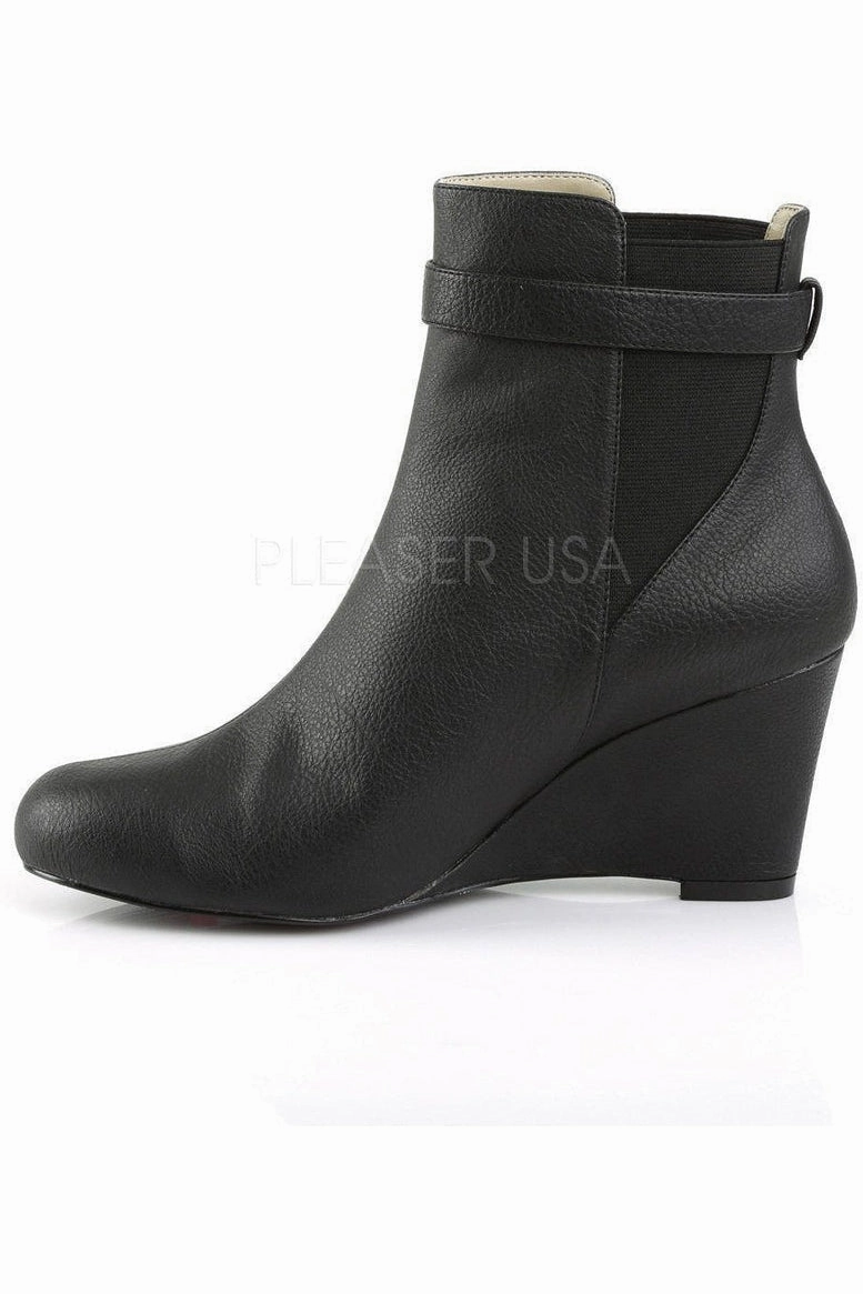 KIMBERLY-102 Ankle Boot | Black Faux Leather