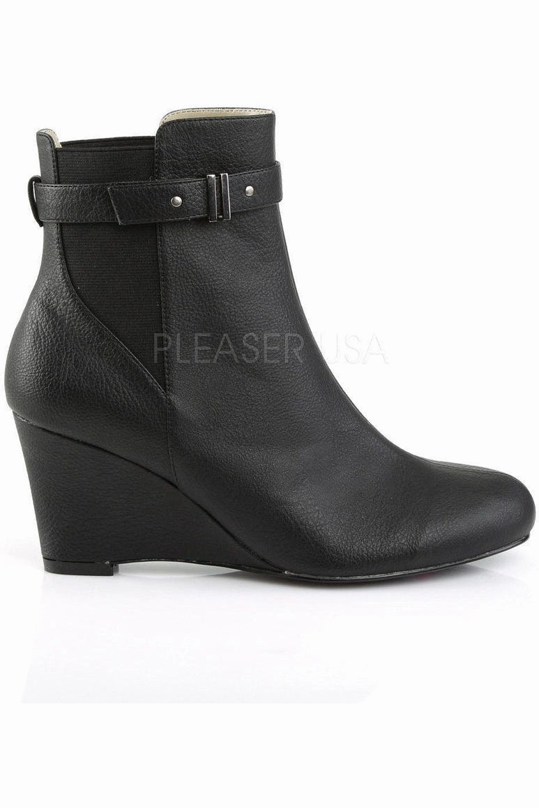 KIMBERLY-102 Ankle Boot | Black Faux Leather
