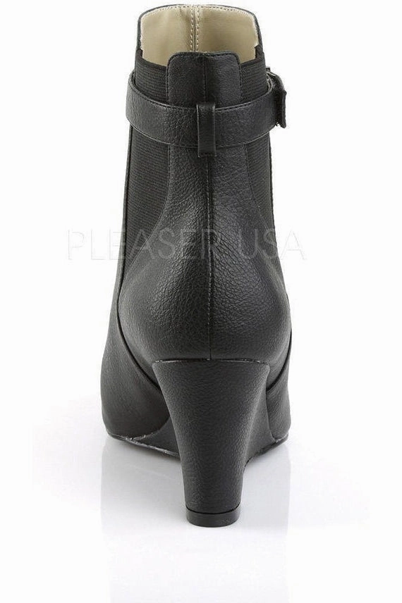 KIMBERLY-102 Ankle Boot | Black Faux Leather