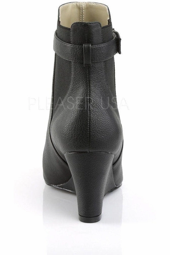 KIMBERLY-102 Ankle Boot | Black Faux Leather