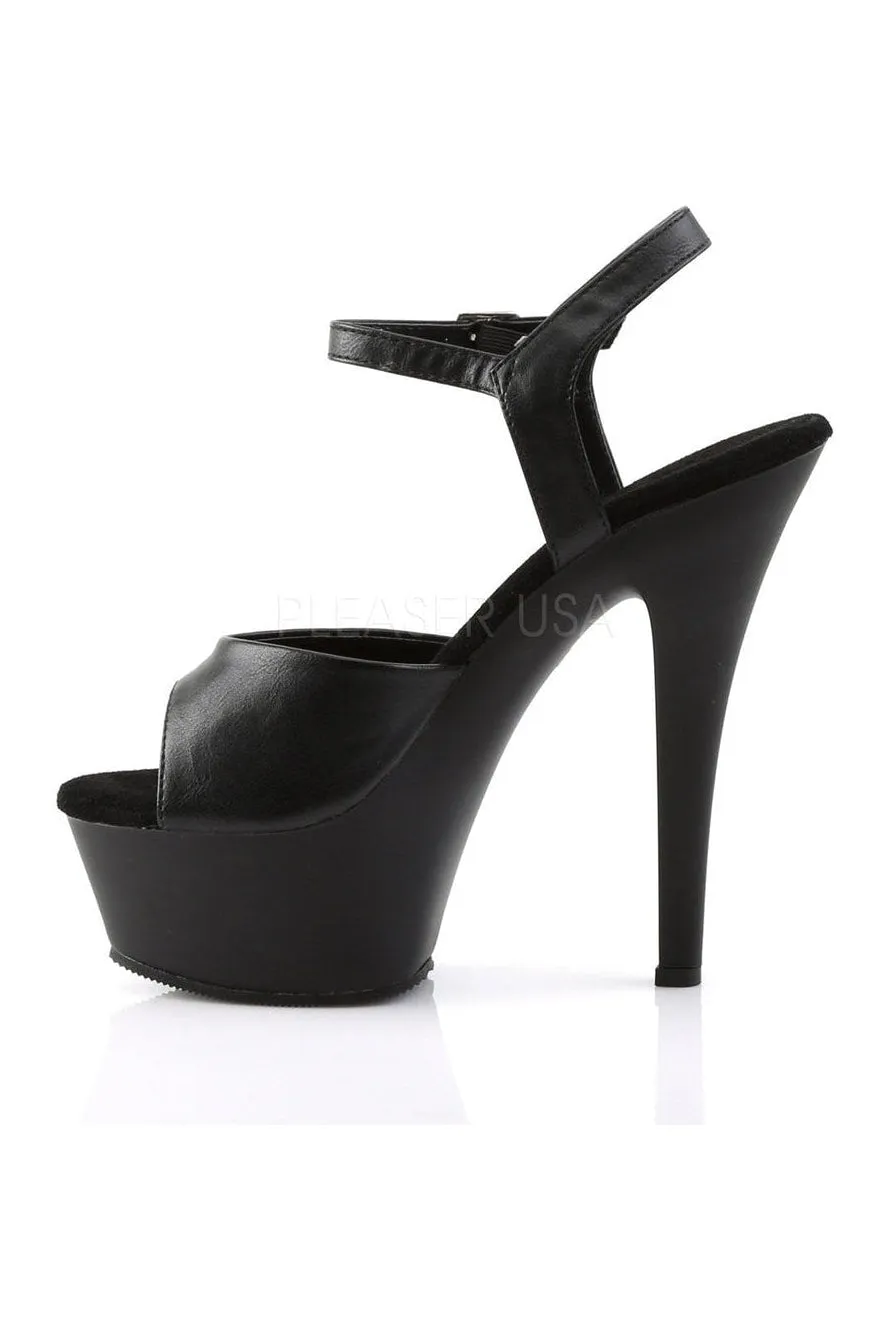KISS-209 Platform Sandal | Black Faux Leather