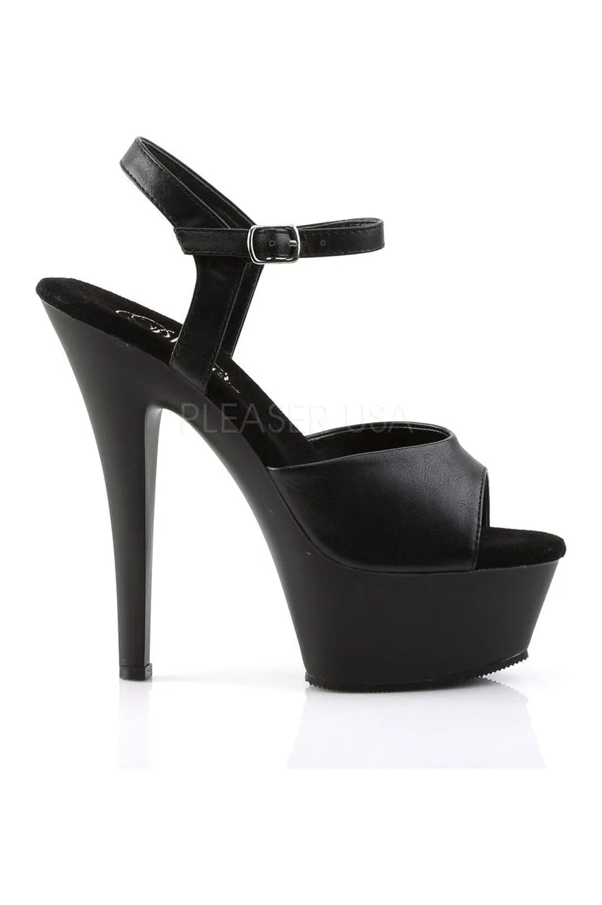 KISS-209 Platform Sandal | Black Faux Leather