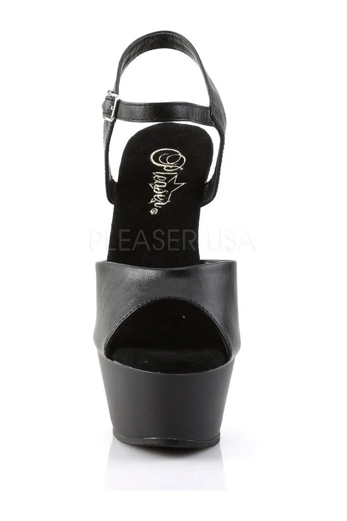 KISS-209 Platform Sandal | Black Faux Leather