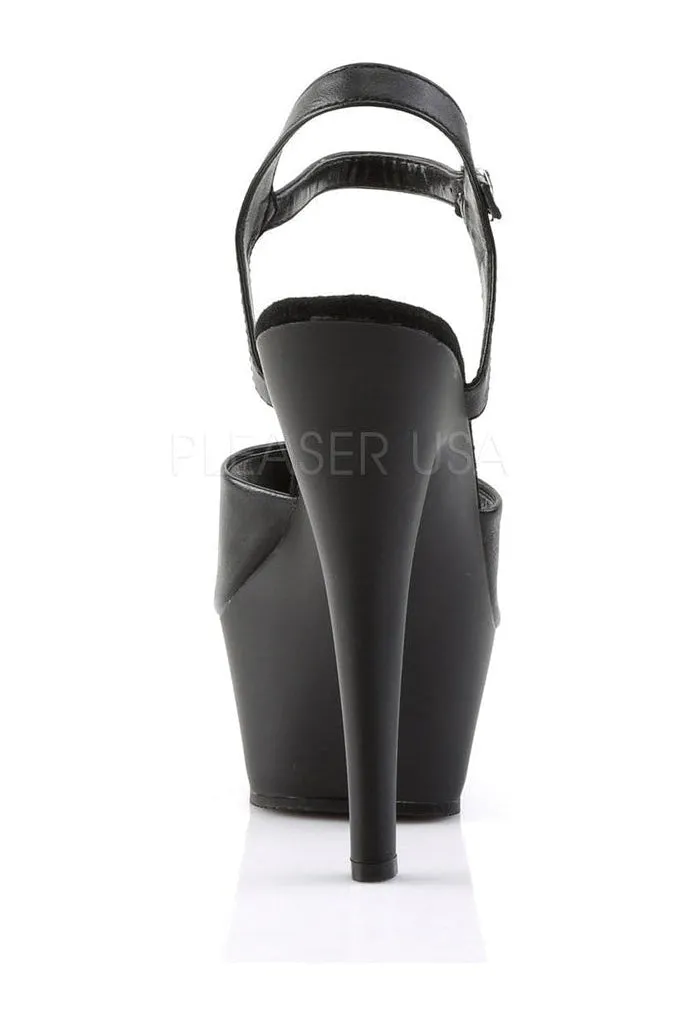 KISS-209 Platform Sandal | Black Faux Leather
