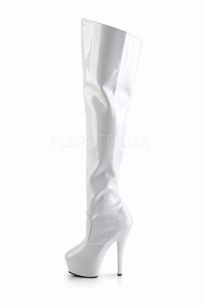 KISS-3010 Platform Boot  | White Patent