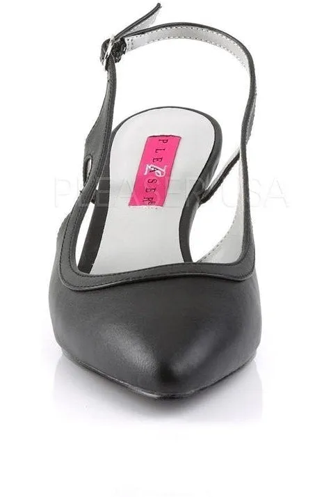 KITTEN-02 Pump  | Black Faux Leather