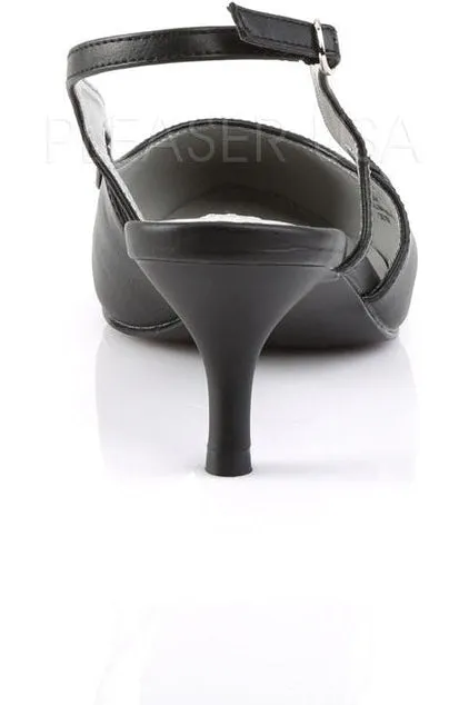 KITTEN-02 Pump  | Black Faux Leather