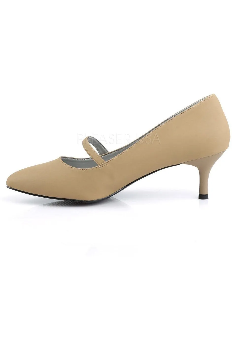 KITTEN-03 Pump  | Taupe Faux Leather