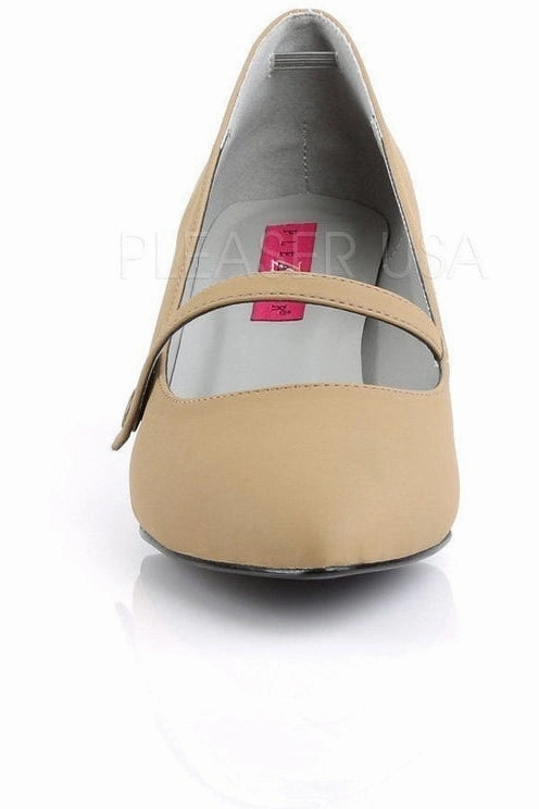 KITTEN-03 Pump  | Taupe Faux Leather