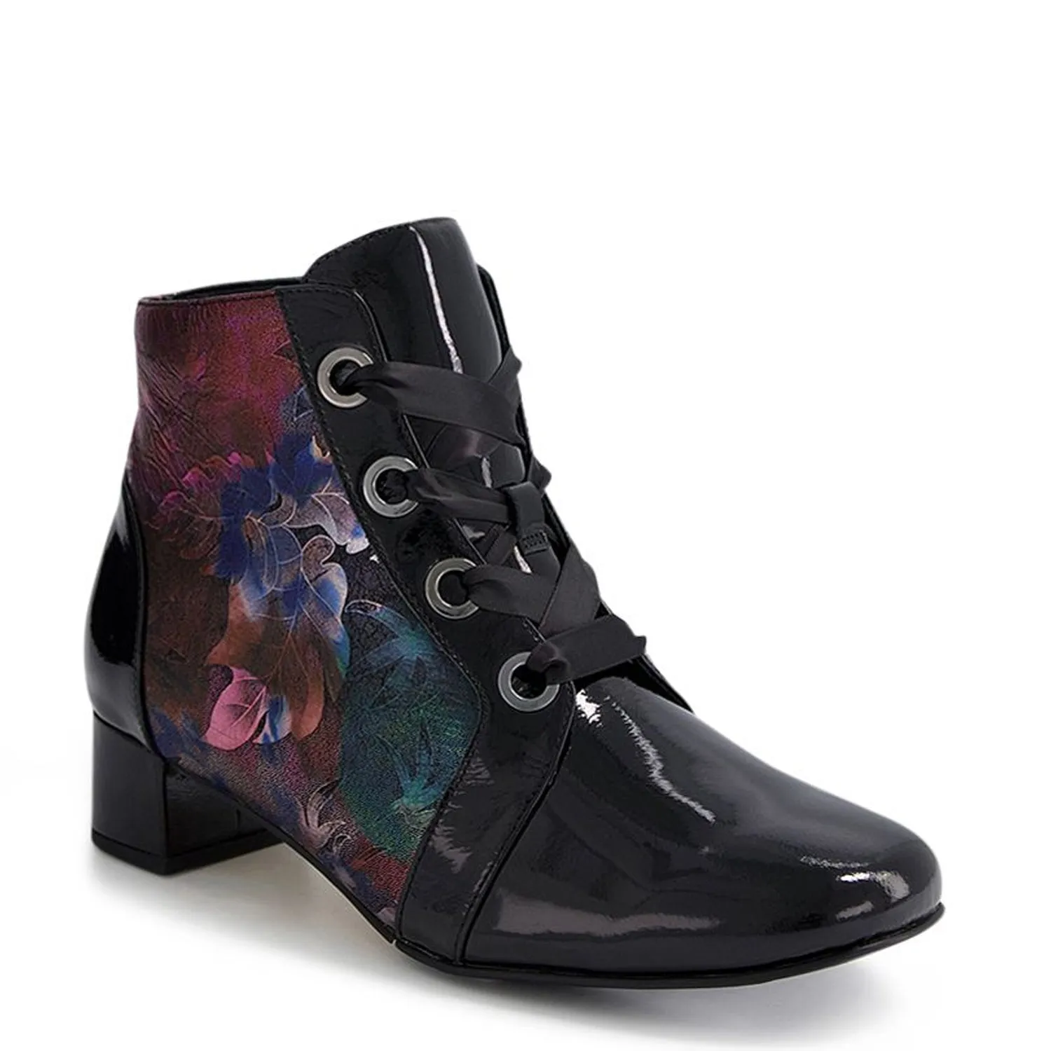 KNOX W - BLACK-BLACK METAL FLORAL PATENT LEATHER FINAL SALE