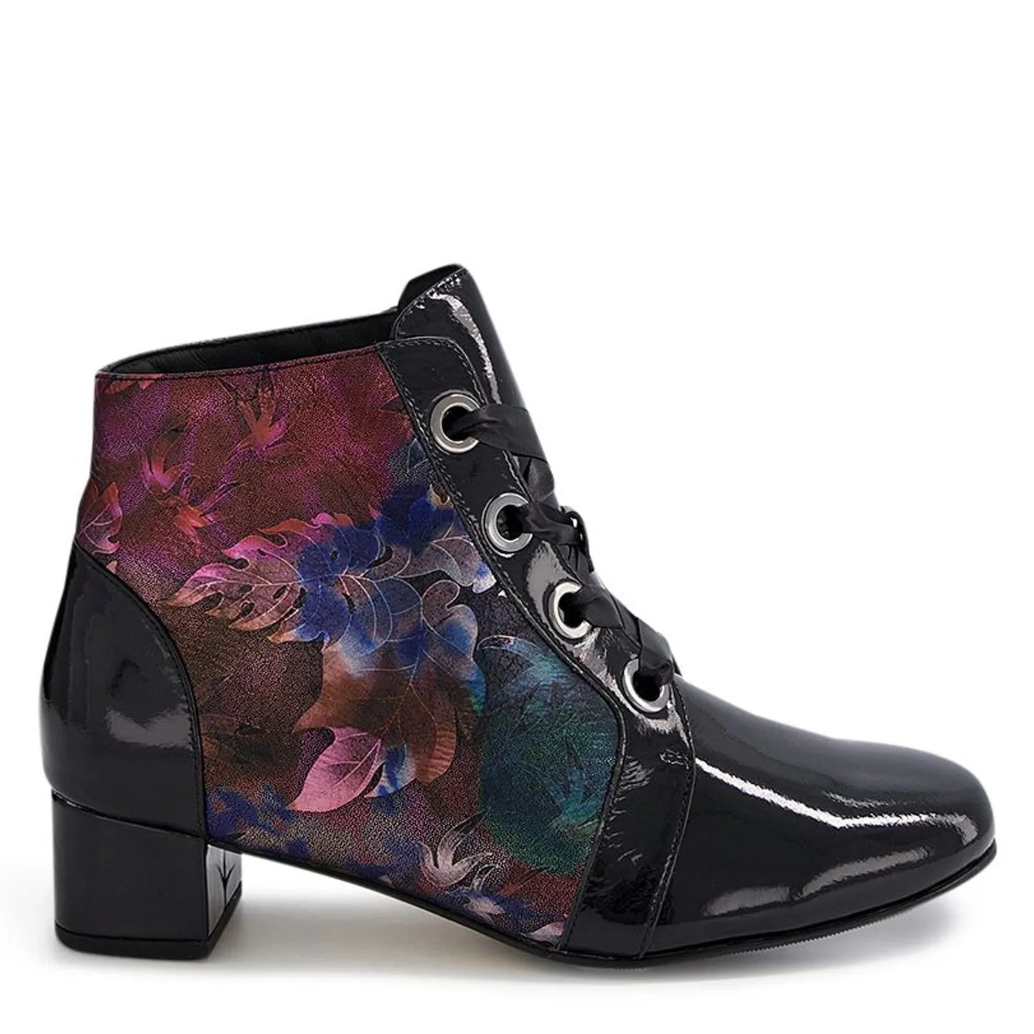 KNOX W - BLACK-BLACK METAL FLORAL PATENT LEATHER FINAL SALE