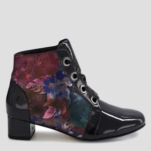KNOX W - BLACK-BLACK METAL FLORAL PATENT LEATHER FINAL SALE