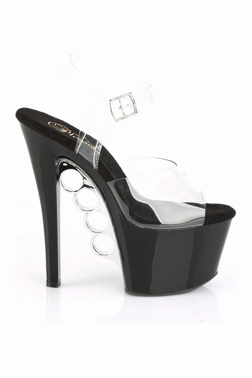 KNUCKS-708 Exotic Sandal | Clear Vinyl