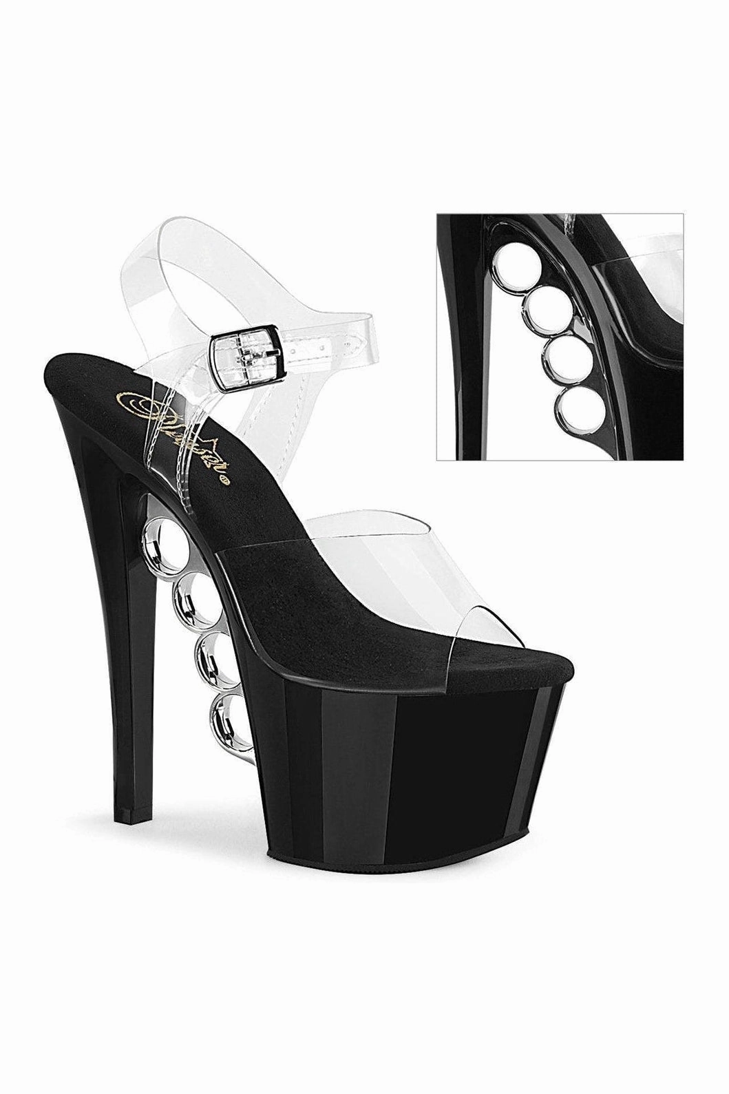 KNUCKS-708 Exotic Sandal | Clear Vinyl