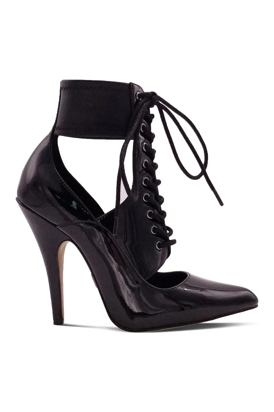 Lace Up Ankle Bootie with Stretch Ankle Cuff
