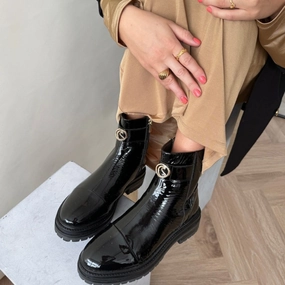 LADY BOSS PATENT - Black patent