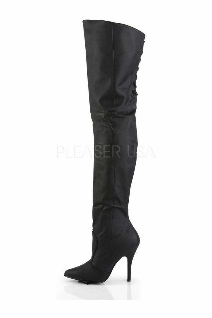 LEGEND-8899 Thigh Boot  | Black Genuine Leather