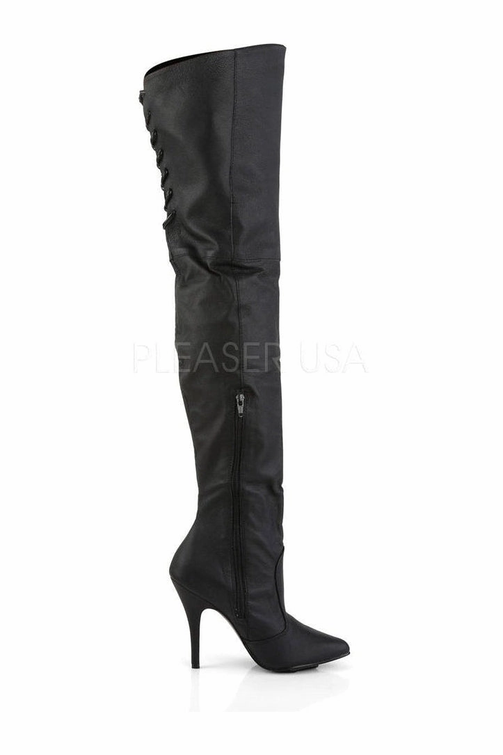 LEGEND-8899 Thigh Boot  | Black Genuine Leather