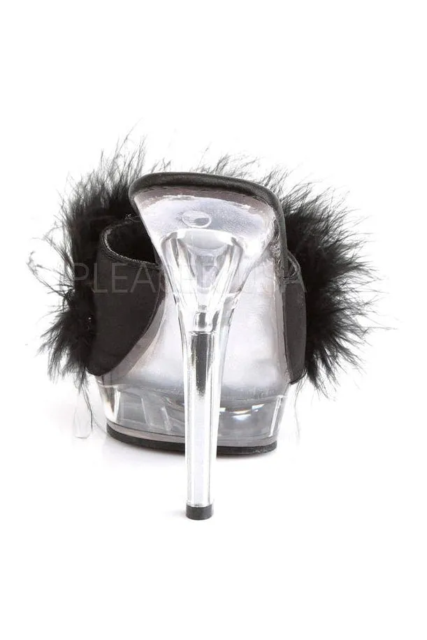 LIP-101-8 Mule | Black Genuine Satin