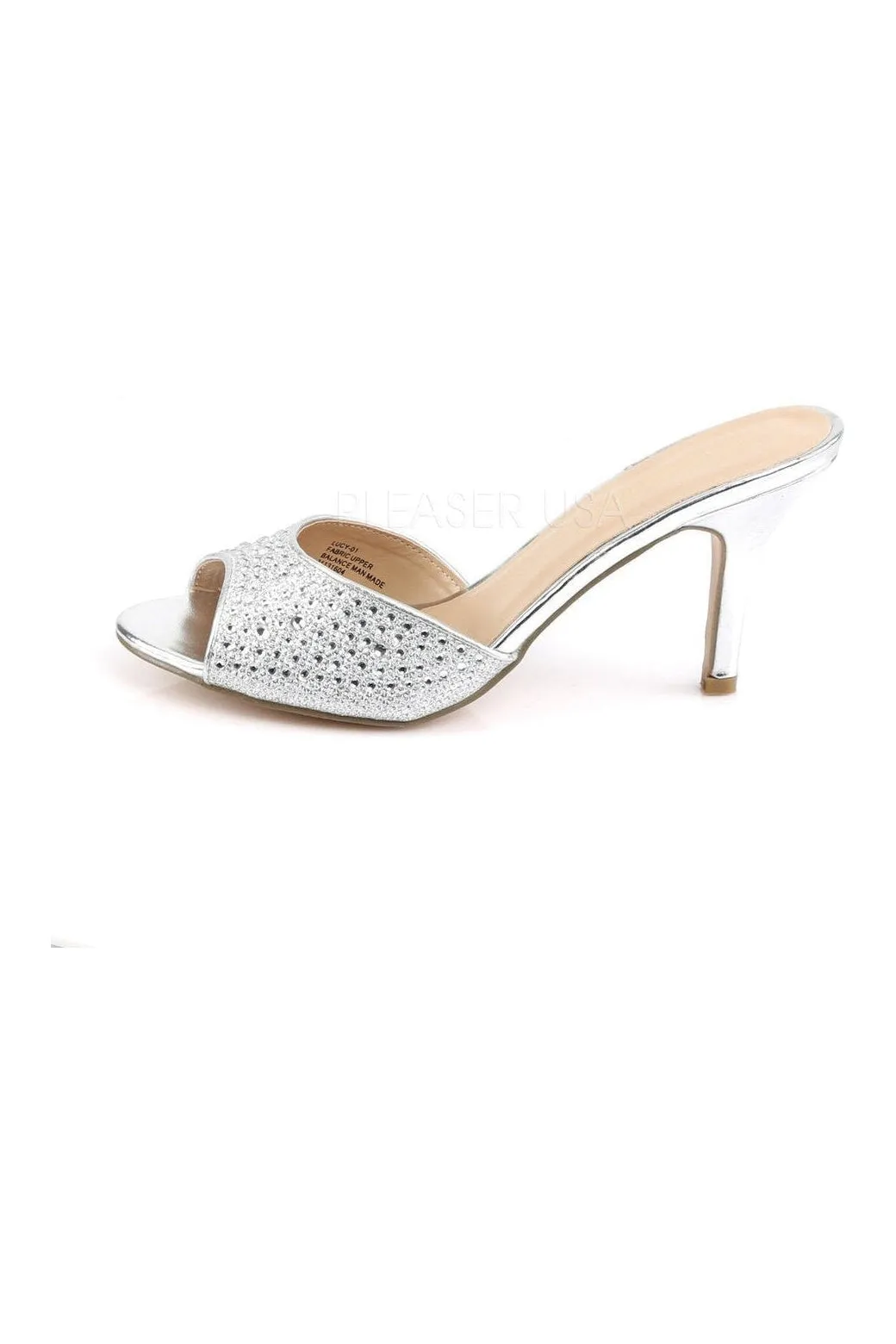 LUCY-01 Slide | Silver Fabric