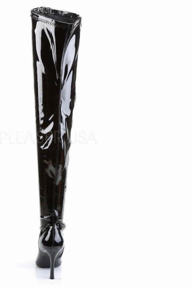 LUST-3000 Thigh Boot | Black Patent