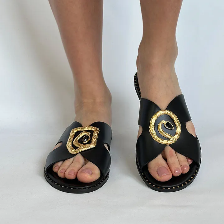 MAKIS KOTRIS 04-580 BLACK SLIDES