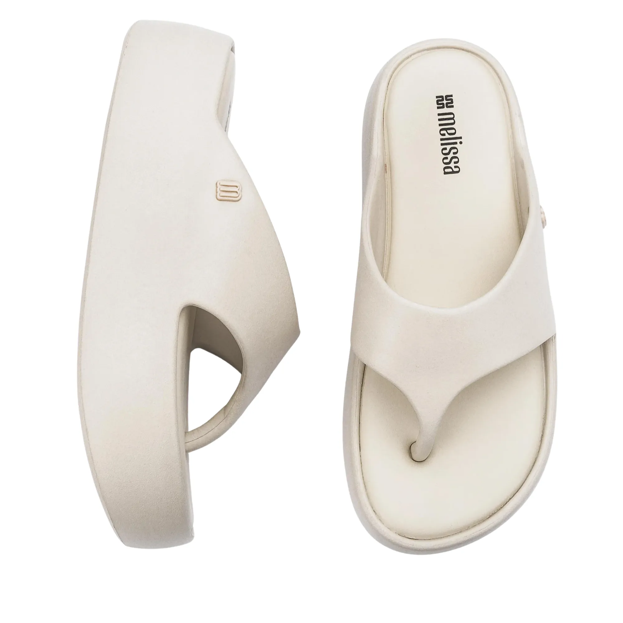 MELISSA FREE FUZZY PLATFORM AD BEIGE SLIDES