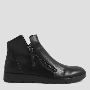 MOHME W - BLACK LEATHER ANKLE BOOTS