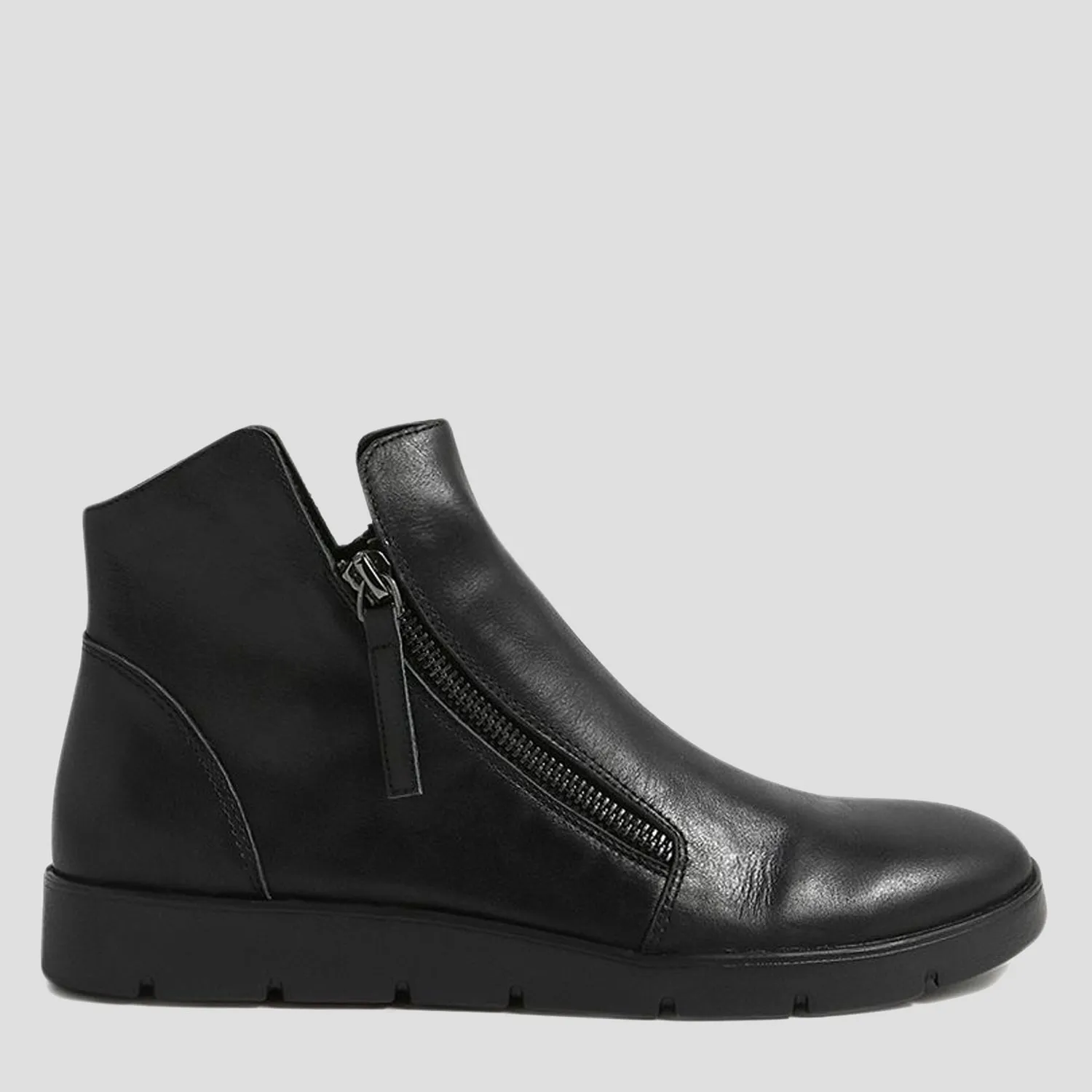 MOHME W - BLACK LEATHER ANKLE BOOTS