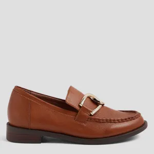 MOLYS XW - TAN LEATHER LOAFER FLATS
