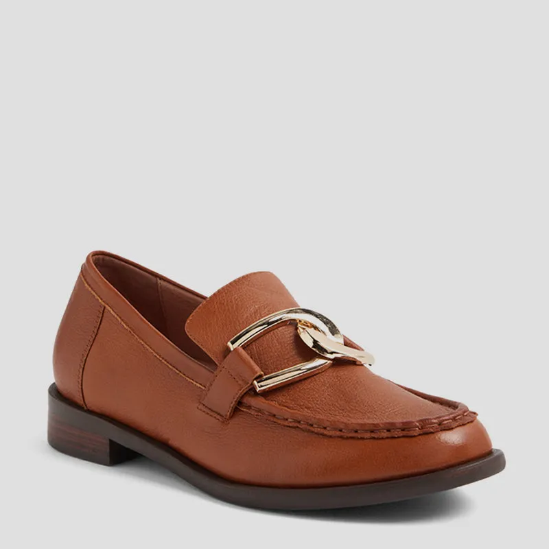 MOLYS XW - TAN LEATHER LOAFER FLATS