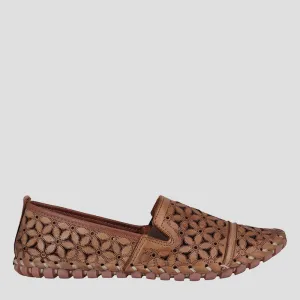 MURIEL - TAN LEATHER FLATS